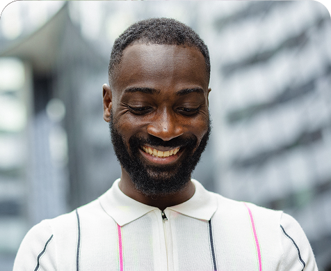 young man laughing
