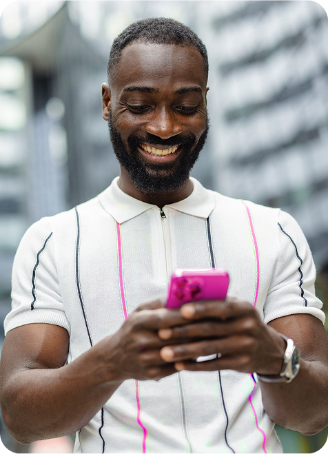 A person using their phone